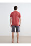 Navy Blue Standard Fit Men's Shorts Pajama Set - 5