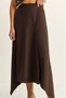 Women's Bitter Brown Button Detailed Asymmetrical Cut Knitted Skirt with Elastic Waist 7236 60286094 - 5