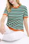 Women's Crew Neck Striped T-Shirt - 5