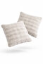 Cotton Puffy Soft Textured Plush Double Stone Throw Pillow Cover Living Room Decor (43X43 cm) - 4