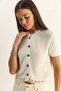 Women's Ecru Lace Detailed Buttoned Short Sleeve Knitwear Cardigan Th261022 60286095 - 5