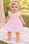 Baby Girl Linen Dress with Lace Detail Pink Summer Stylish Casual Comfortable Dress - 4