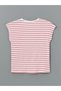 Lcwaikiki Classic Pink Striped Crew Neck Striped Women's T-Shirt - 6