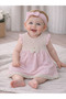 Baby Girl Linen Dress with Lace Detail Pink Summer Stylish Casual Comfortable Dress - 5