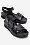 Crossed Velcro Women's Sandals Black