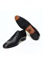 Black Color Lace-Up Genuine Leather Leather Sole Men's Shoes - 3