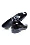 Black Color Laceless Genuine Leather Men's Shoes - 2