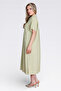 40289 Green Lightweight Fabric Short Sleeve Dress - 3