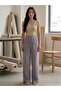 Women's Muslin Fabric Gray Loose-Fit Trousers - 3