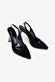 Women's Evening Dress with Mesh Details, Sparkling Stone Embellishment, Pointed Toe, Platform, 9cm Classic Heel. - 5