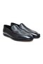 Black Color Laceless Genuine Leather Men's Shoes