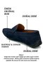 Sermoda Men's Loafer - Genuine Leather Rok Loafer Men's Shoes Suede Navy Blue - 4