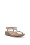 26Y240-2 Women's Stoned Flat Sandals Beige - 2