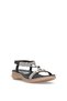 26Y240-2 Women's Stoned Flat Sandals Black - 2