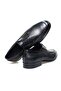 Black Color Lace-Up Genuine Leather Men's Shoes - 2