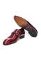 Burgundy Color Laceless Genuine Leather Men's Shoes - 3