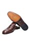 Brown Laceless Genuine Leather Leather Sole Men's Half Shoes - 3