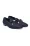 Black Color Laceless Genuine Leather Suede Men's Shoes