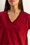 Women's Burgundy 100% Organic Cotton Deep V-Neck Comfort Fit T-Shirt 60602066 - 5