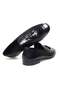 Black Color Laceless Genuine Leather Leather Sole Men's Shoes - 2