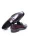 Burgundy Color Laceless Genuine Leather Men's Shoes - 2