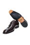 Burgundy Color Laceless Genuine Leather Men's Shoes - 3