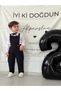 Black Gardener Model Long Shirt Baby Boy Children's Suit Set - 2