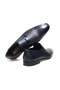 Dark Blue Color Laceless Genuine Leather Leather Sole Men's Shoes - 2