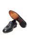 Black Color Laceless Genuine Leather Leather Sole Men's Shoes - 3