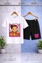 Kids' Crn Girl Heart Printed Crew Neck T-Shirt - Shorts Set