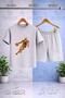 Kids' Basketball Player Flame Printed Crew Neck T-Shirt - Shorts Set