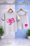 Children's Princess Head Heart Pattern Printed Crew Neck T-Shirt - Shorts Set