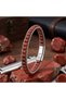 💎   Premium Red Jasper Natural Stone Wicker Chain Men's Steel Bracelet 31832B28D18 - 3
