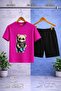 Children's Bear Style 11 No Printed Crew Neck T-Shirt - Shorts Set