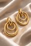 Gold Color Multi-Ring Earrings Modern Stylish Design Non-Tarnish Plated Daily Special Use - 8
