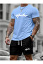Soft Short Sleeve Top and Shorts Set - 2