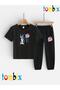 Love Rabbit Printed T-Shirt and Sweatpants (Sweatpants with Pockets) Children's Top and Bottom Set