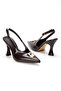 Women's Leather Look Open-Back Pointed Toe Shoes - 2