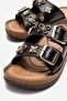 Women's Double Buckle Accessory Slippers Black - 3