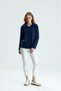 Women's Regular Fit Long Sleeve Polo Collar T-Shirt Navy Blue - 3