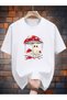 Ghost and mushroom printed premium oversize t-shirt