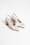Brussels Premium Beige Women's Heeled Shoes 7 cm - 2