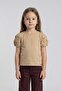 Ruffle Detailed Elastic Short Sleeve Girls' T-Shirt - 2