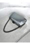 Silver Plated Fabric Chain Strap Hand Shoulder Evening Dress Bag - 2