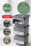 3-Piece Large Size Organizer Storage Box with Lid, Cabinet Organizer, Pantry Shelf Box, 13.5 Liters