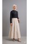 Women's High Waist Linen Skirt with Elastic Waistband and Lining - 4