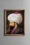 Fatih Sultan Mehmet Portrait – Vintage Patterned Frame – Slim Model