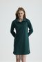 Polo Collar A-Line Long Sleeve Mini Dress Green - 4