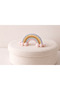 2-Piece Covered Basket Set with Rainbow Detail Round + Ellipse Organizer Children's Room Organizer - 2
