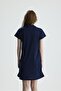 Polo Collar A-Line Mini Dress Navy Blue - 7